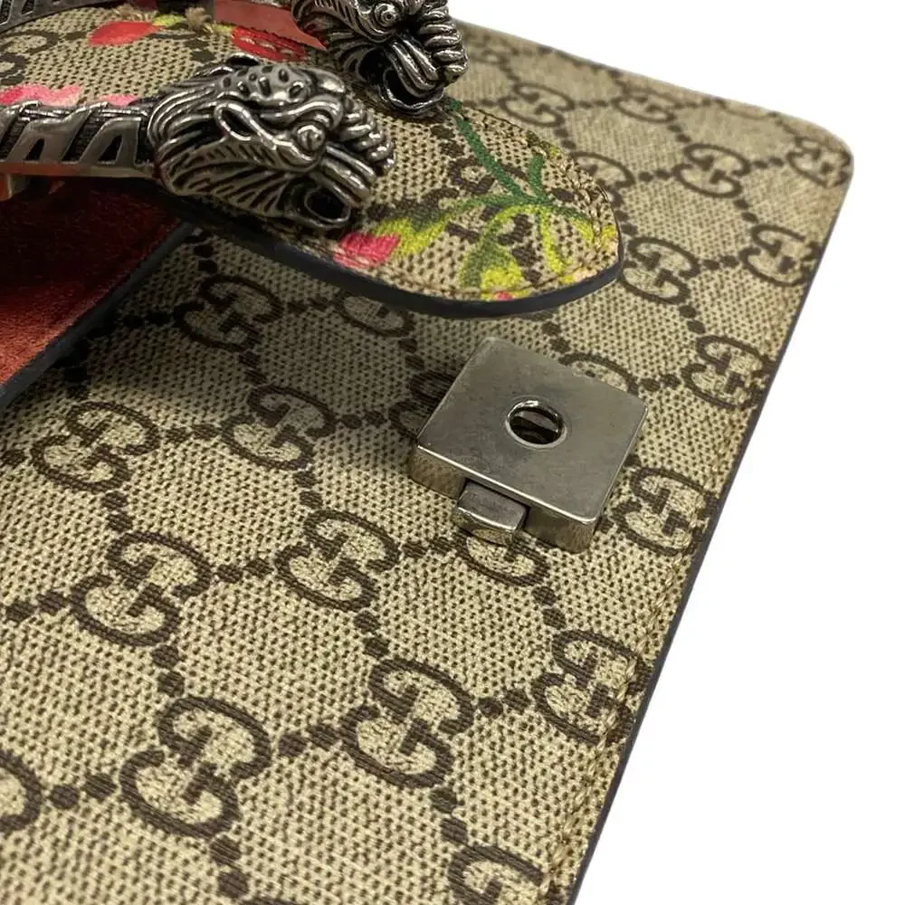 Gucci Dionysus/GG Blooms Shoulder Bag 421970 Beige Dark Brown Multi PVC Suede - Picture 11 of 15